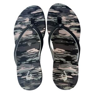 Olukai Ohana Black Pink Camo Flip Flops Thong Sandals 7 Womens Comfort Beach GUC